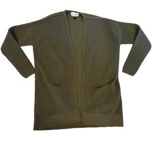 Woman's Universal Thread Green Ribbed Cardigan Size Large